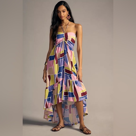NWT Anthropologie x The Odells High-Low Halter Dress Size Large READ - Picture 1 of 14